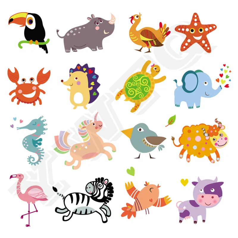 

Set Of Star Patches For Clothes DIY Flamingo Stickers Badges New Appliques For Children Gift Washable Animal Heat Transfers