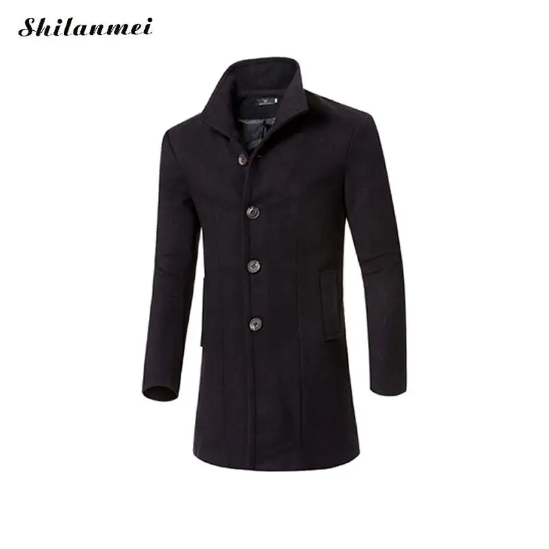 Hiver Vestes Pardessus Long Plus Survêtement army burgundy navy Taille Blue Hommes M 3xl Black Manteau La Fit Moyen gray Casual Affaires Chaud Green Laine Mode Slim ZPXiku