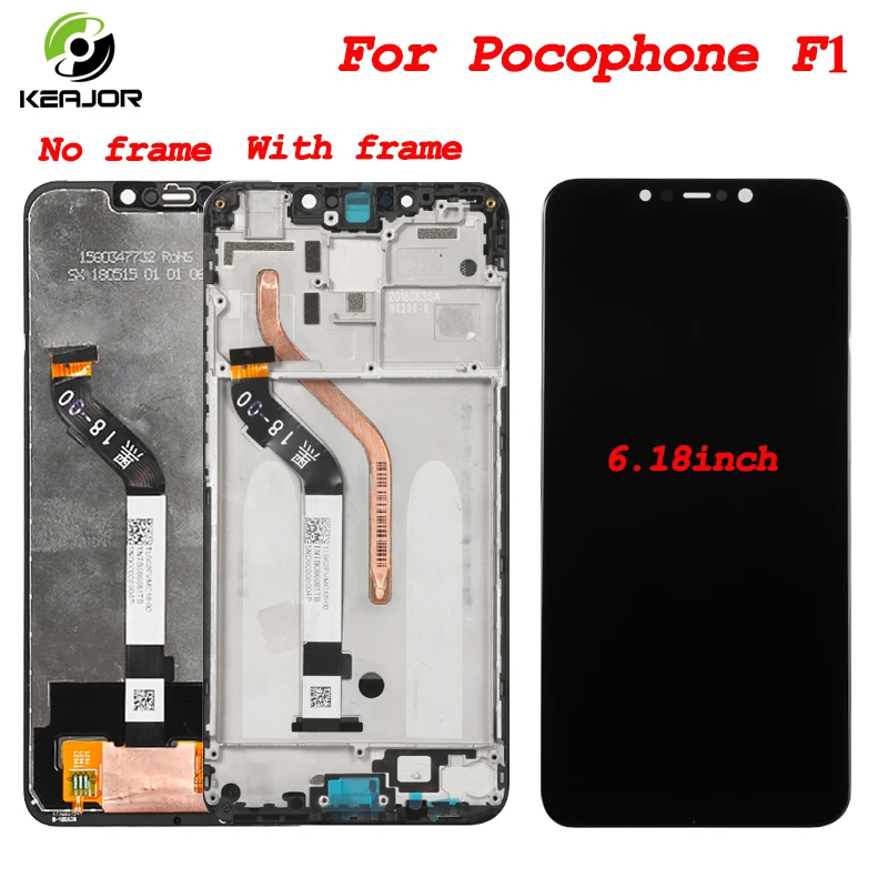 

LCD Display For Pocophone F1 Touch Screen High Quality Digitizer Assembly Replacement Screen For Xiaomi Pocophone F1 6.18 inch