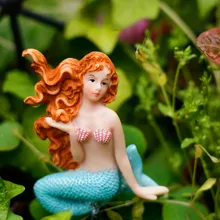 Русалка из смолы плагин миниатюрный Ретро пейзаж садовое украшение открытый цвет Фея Сад украшения дома аксессуары