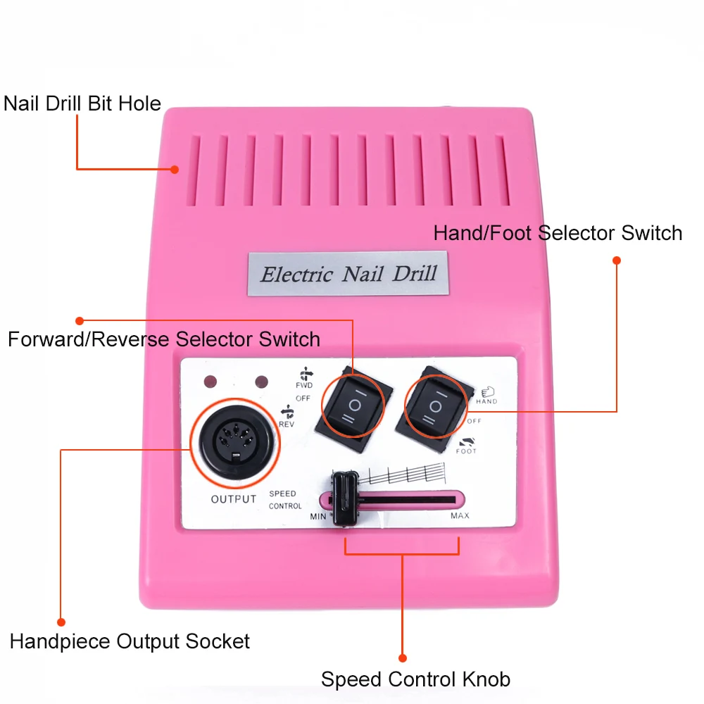 Сверла для ногтей фрезерный станок для педикюра электрическое оборудование для дизайна ногтей пилки для удаления омертвевшей кожи инструменты для ногтей JIHBS-278S