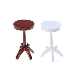 1 шт. белый моделирование деревянная комната журнальный столик 1:12 Кукольный круглый стол миниатюры коричневого цвета