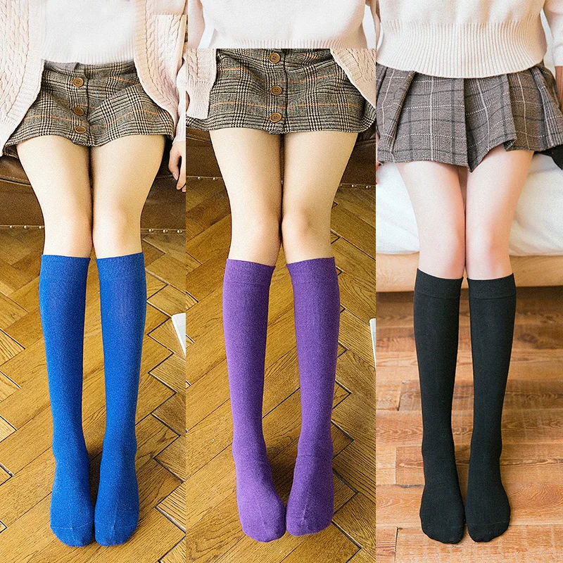 Sexy Medias Fashion Striped Knee Socks Women Cotton Thigh High Over The 