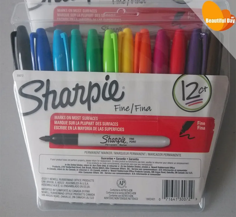 Американский sanford sharpie перманентные Маркеры 12/24 Sharpie 31993 Перманентный художественный маркер