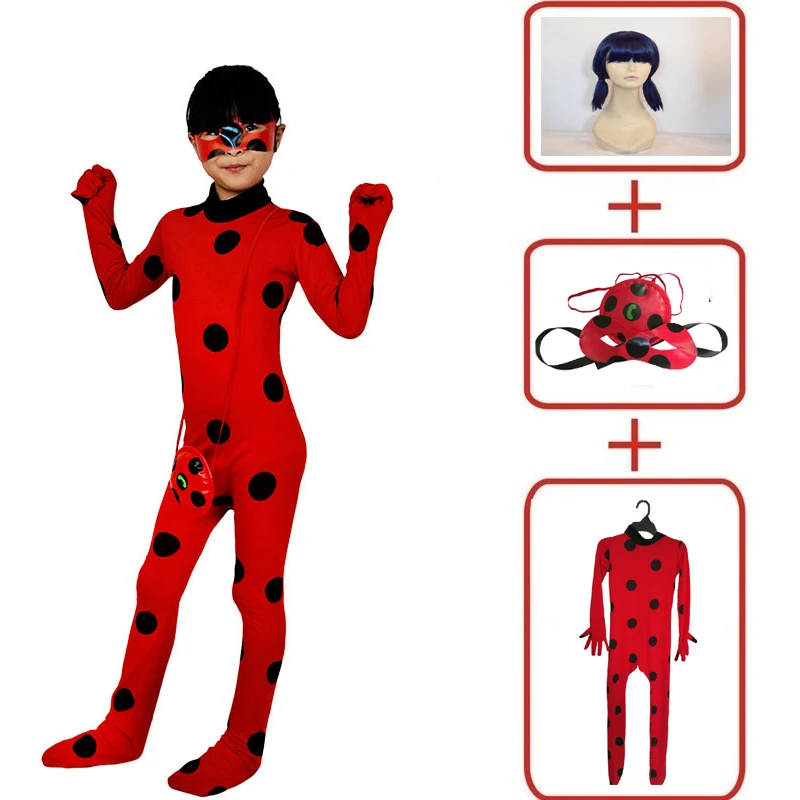 Us 827 40 Offnew Disfraz Ladybug Cosplay Cat Noir Cosplay Lady Bug Costumes For Kids Marinette Fancy Dress Wig Children Girls Christmas Gift In