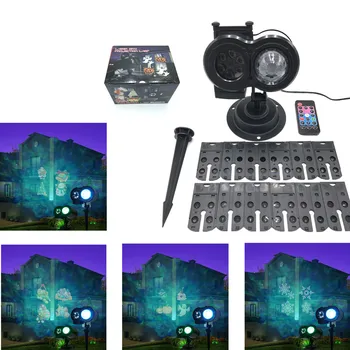 

2in1 RGB Water Wave 12 Patterns Projector Lamp Led Lawm Lighting With Remote Control Halloween Christmas Thanksgiving Decoration