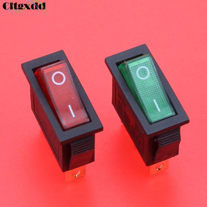 

Cltgxdd 1Pcs KCD3 Rocker Switch With LED Light 16A 250V / 20A 125V AC 3 Pin 2 Position ON-OFF Electrical equipment Power switch