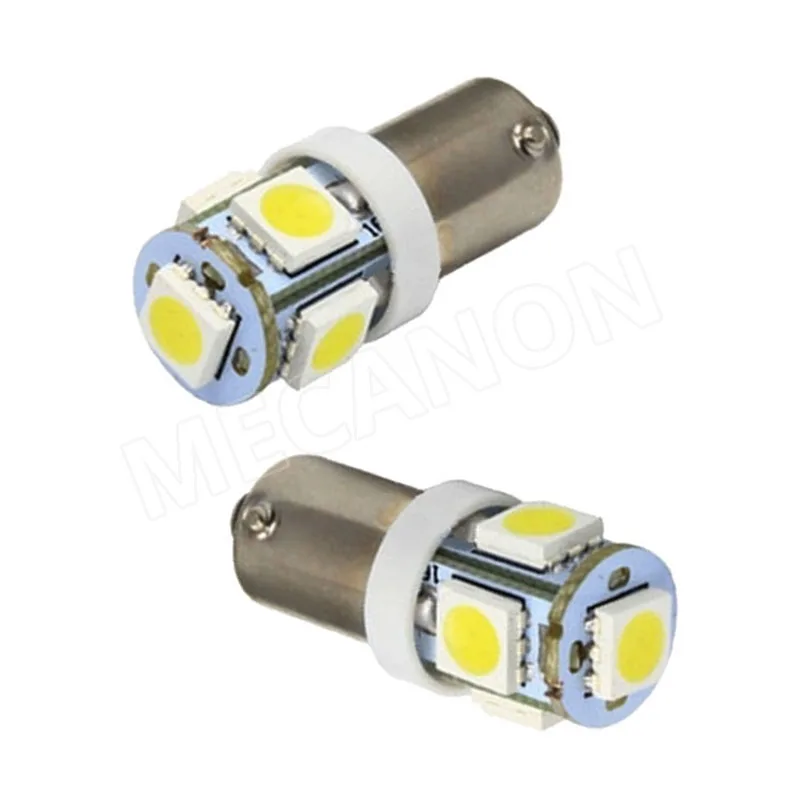 20 шт. BA9S T4W 5 SMD 5050 Светодиодный AC 6,3 V 6V неполярный пинбол машина светильник лампа не ореолы анти мерцающий DC6V