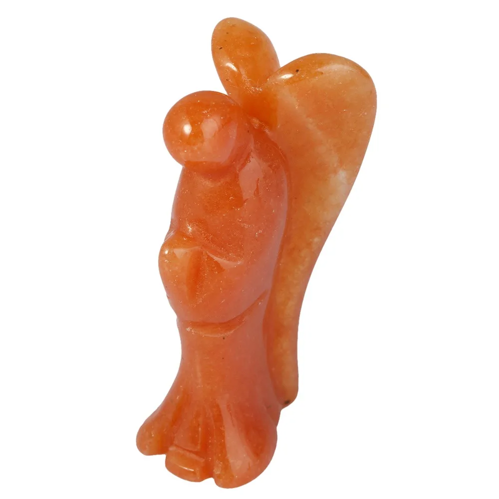 TUMBEELLUWA 1.5 inch Carved Crystal Pocket Mini Guardian Angel Figurines Healing Chakra Reiki Statue