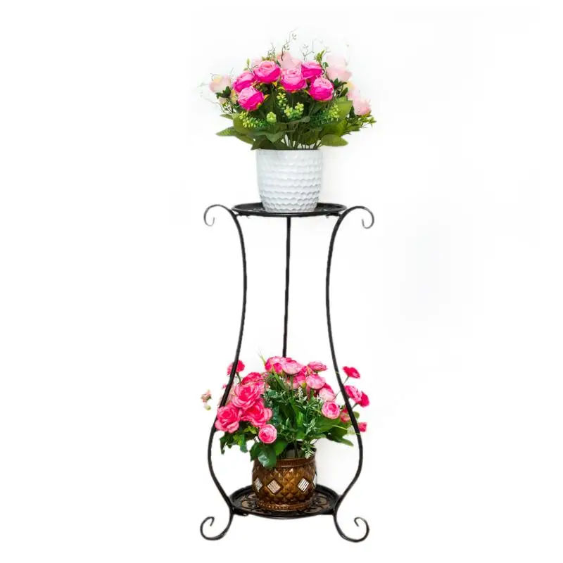  European thick wrought iron flower stand green multi-layer living room floor balcony folding flower