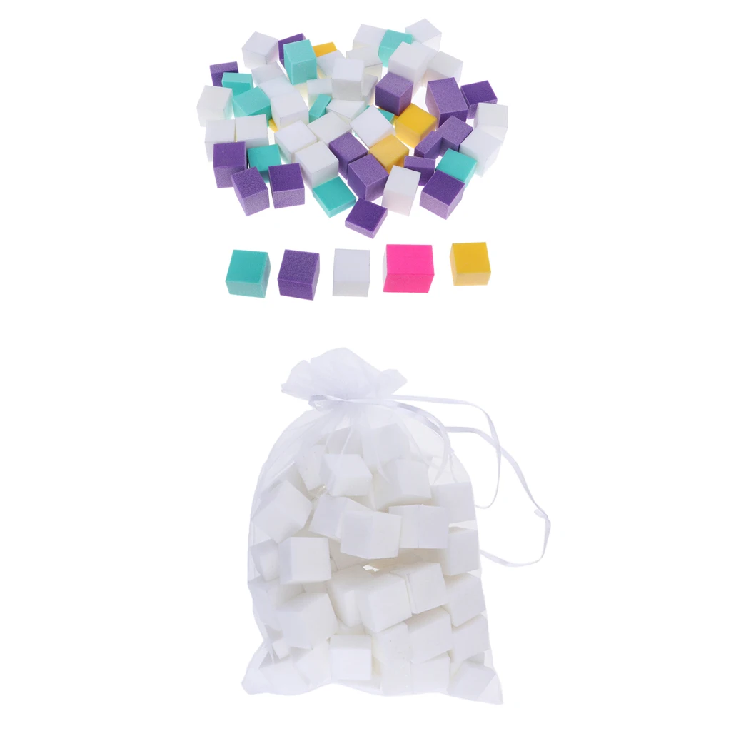 

120pcs Mini Nail Buffer Block 4 Way Sanding Files Sponge Polisher - Size 2.5cm/0.98inch