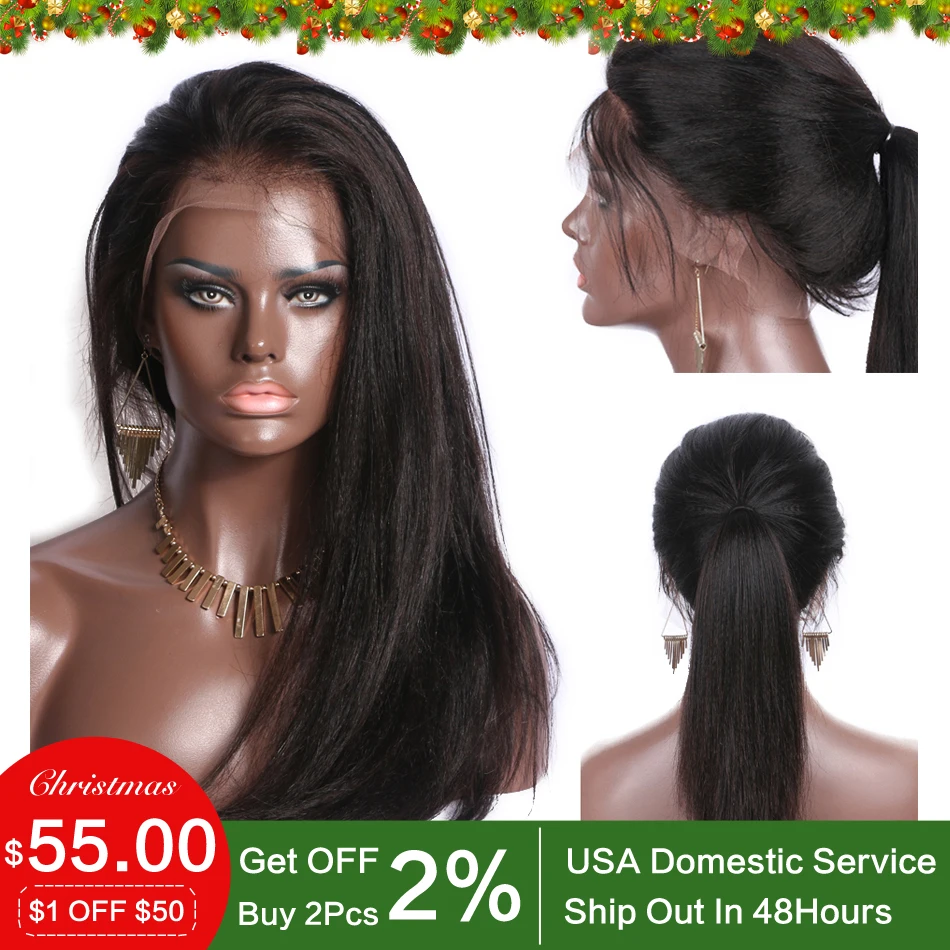 Goede Luffy 13x6 Diepe Frontale Braziliaanse Kant Voor Menselijk Pruiken Met Baby Haar Pre Geplukt Lijmloze Yaki Straight Voor vrouwen Niet Remy