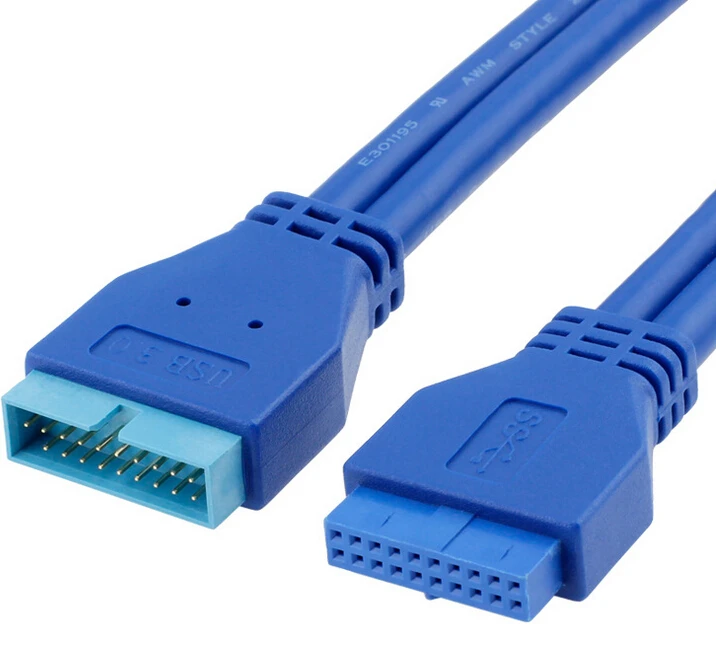 

50cm USB 3.0 20pin Motherboard Mainboard 20 pin Male to Male M/M Header Adapter Cable extension cable 0.5m &Male to Female
