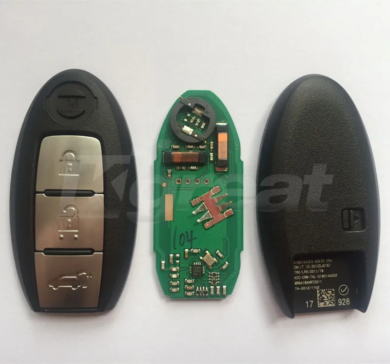 

Smart Remote Key 3 Buttons Suit for NISSAN Qashqai X-Trail Car Controller for Continontal 433.92MHz with 7945 hitag-AES 4A Chip