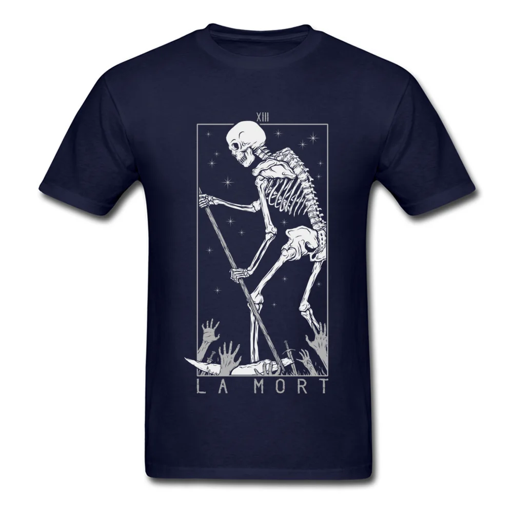 Prevalent La Mort Casual Short Sleeve Tshirts Summer/Autumn Round Collar 100% Cotton Tops Shirts for Male Tees Europe La Mort navy