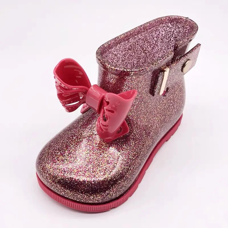 Новинка 2020 ажурные сапоги Mini Melissa с бантом Желейная обувь детская резиновые для
