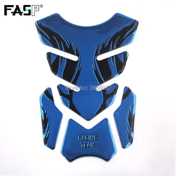 

FASP racing team 3D Motorcycle Fuel Oil Tank Pad Decal Protector Cover Sticker Universal Silver Red Gold black flame