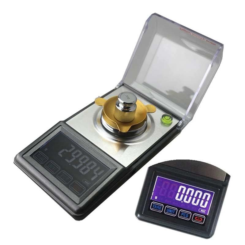 

30G / 0.001g Digital Libra High Accuracy Jewelry Gram Scale Lab Scales Diamond Weighing Balance with Blue Backlight
