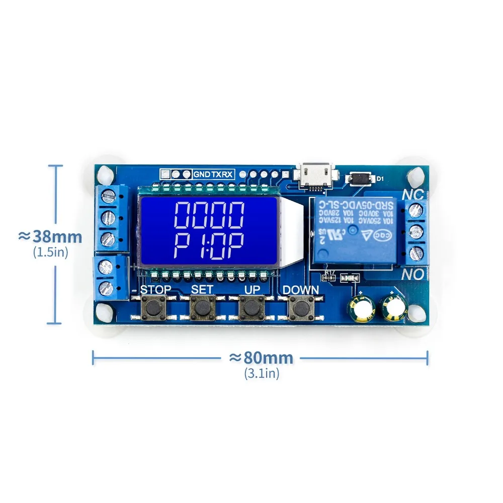 6-30 в микро USB цифровой ЖК-дисплей реле задержки времени модуль управления таймер переключатель цикл запуска модуль