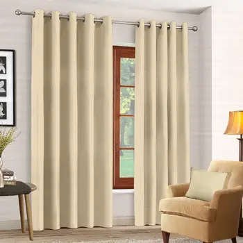 

Thermal Blackout Blockout Eyelet Ring Top Door Curtain 66x84+Free Tie Back Hot Luxury Curtains Curtains for Living Room