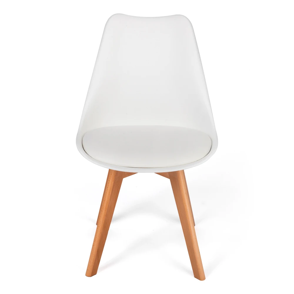 4pcs Simple Solid Wood Foot Padded Plastic Chair for Restaurant Living Room Dining/Office Chair Modern Design