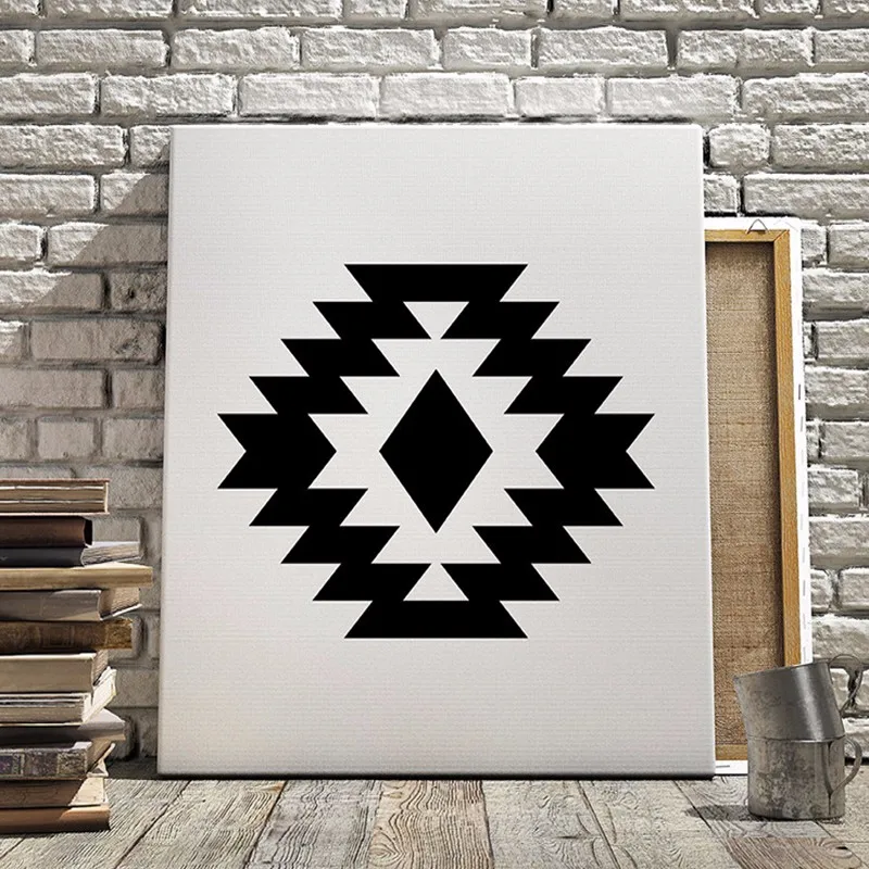 

Geometric Aztec Art, Tribal Scandianvian Poster, Minimalist Print Canvas Art Oil Painting Wall Pictures For Living Room,No Frame