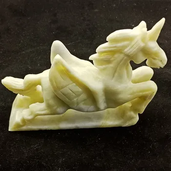 

DHXYZB Large size 13cm Natural gem stone crystal animal jade unicorn Carving mineral carved reiki Healing statue home decor gift