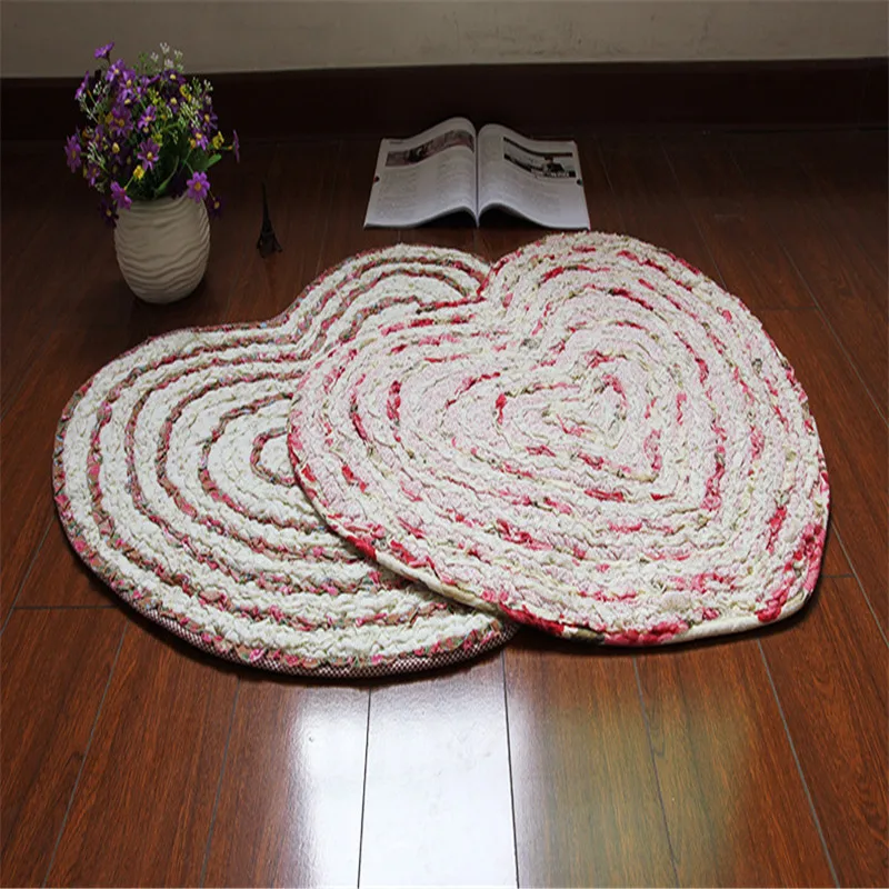 

Free Shipping heart shape New Thick cotton Carpet soft Rugs Bathmat Bathroom for living bed room anti slip