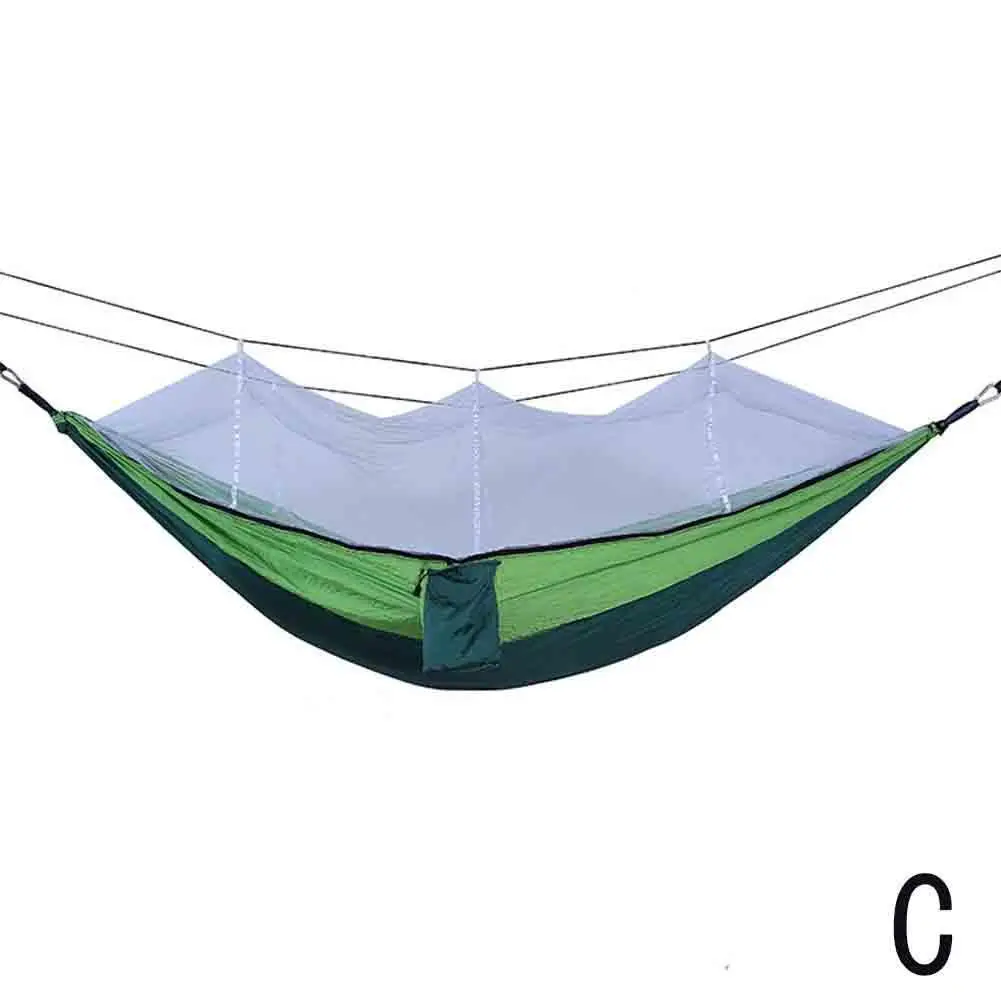 Открытый Кемпинг Hangmat met Klamboe парашют Stof Hangmatten постельное белье Opknoping качели Slapen кровать дерево - Цвет: Green