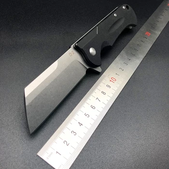 

ZZSQ Ball bearing Camping Folding Knife D2 Steel Blade Black G10 Handle Outdoor Pocket Knives Tactical Survival Hand Tools