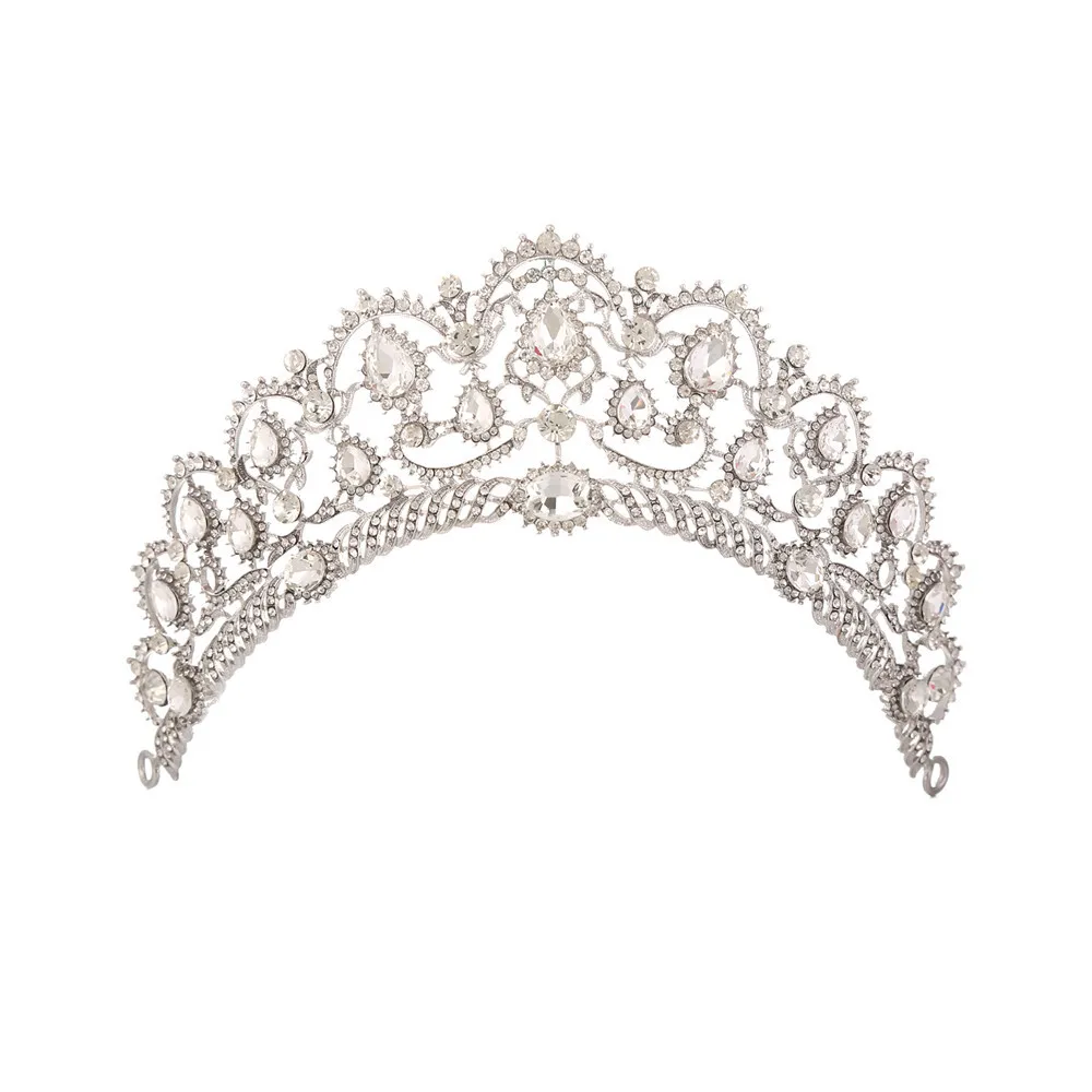 Perolas de Moda Rainha Da Coroa Do Casamento Da Tiara Da Noiva Do Cabelo Do Casamento головной убор Acessorios de Joias Por Atacado - Окраска металла: Fig