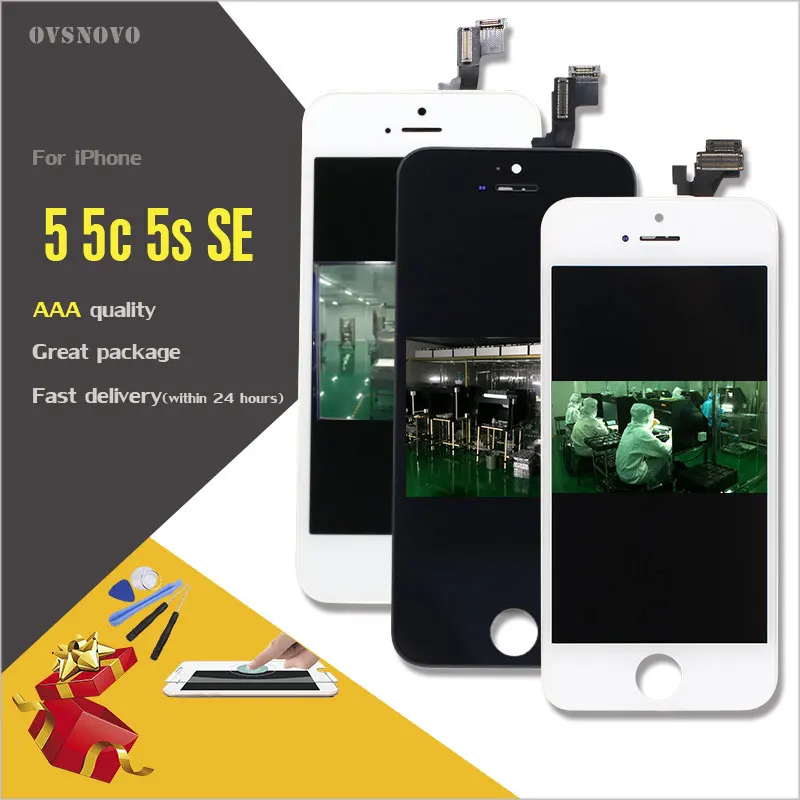 Ovsnovo LCD Pantalla For IPhone 4s 5 5s 5c SE LCD Display Touch Screen Digitizer Replacement