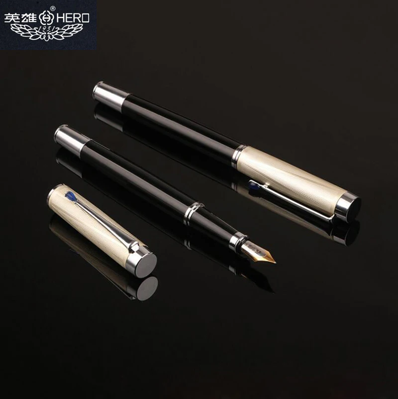 

Free Shipping Brand Hero Crystal Metal Fountain Pen Business Men Office Writing Signature Pen Buy 2 Pens Send Gift