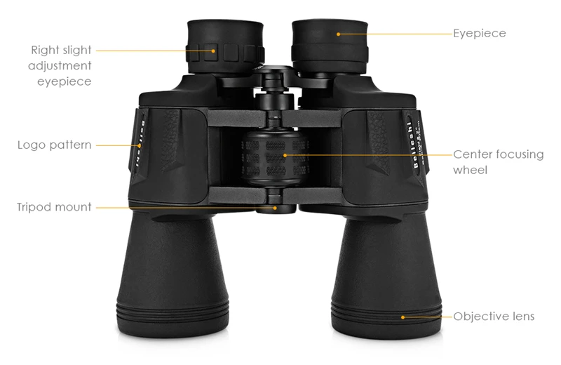 Beileshi 20X50 Бинокль 56 м/1000 м Открытый Складной телескоп BAK4 HD Vision бинокль HD Vision широкоугольный Призма бинокль