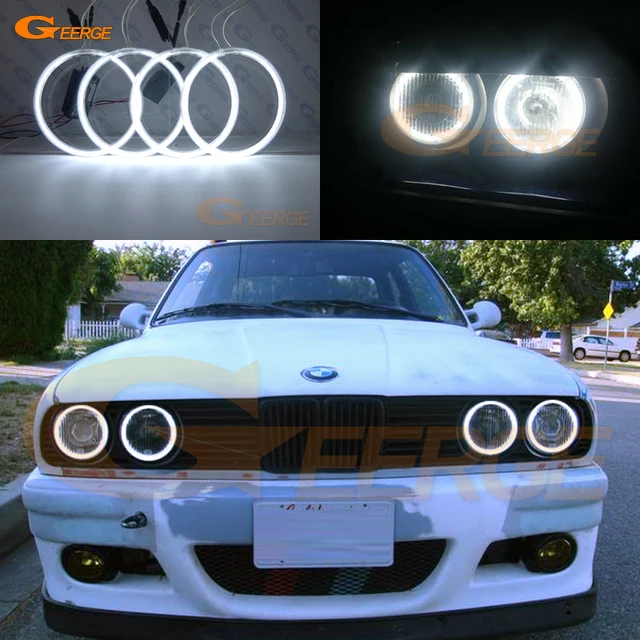 For BMW E30 E32 E34 Excellent angel eyes Ultra bright headlight