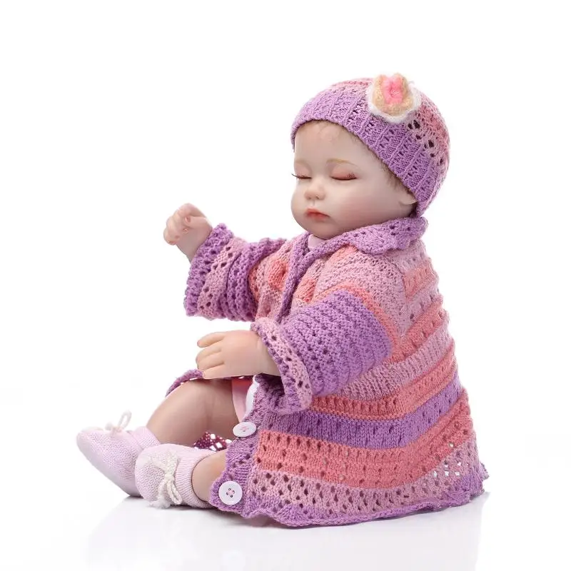 

Kawai 17inch Bebes Doll 42cm Silicone Reborn Dolls Toys BeBe Reborn Lifelike Newborn Baby Girl Toys Brinquedos For Birthday Gift