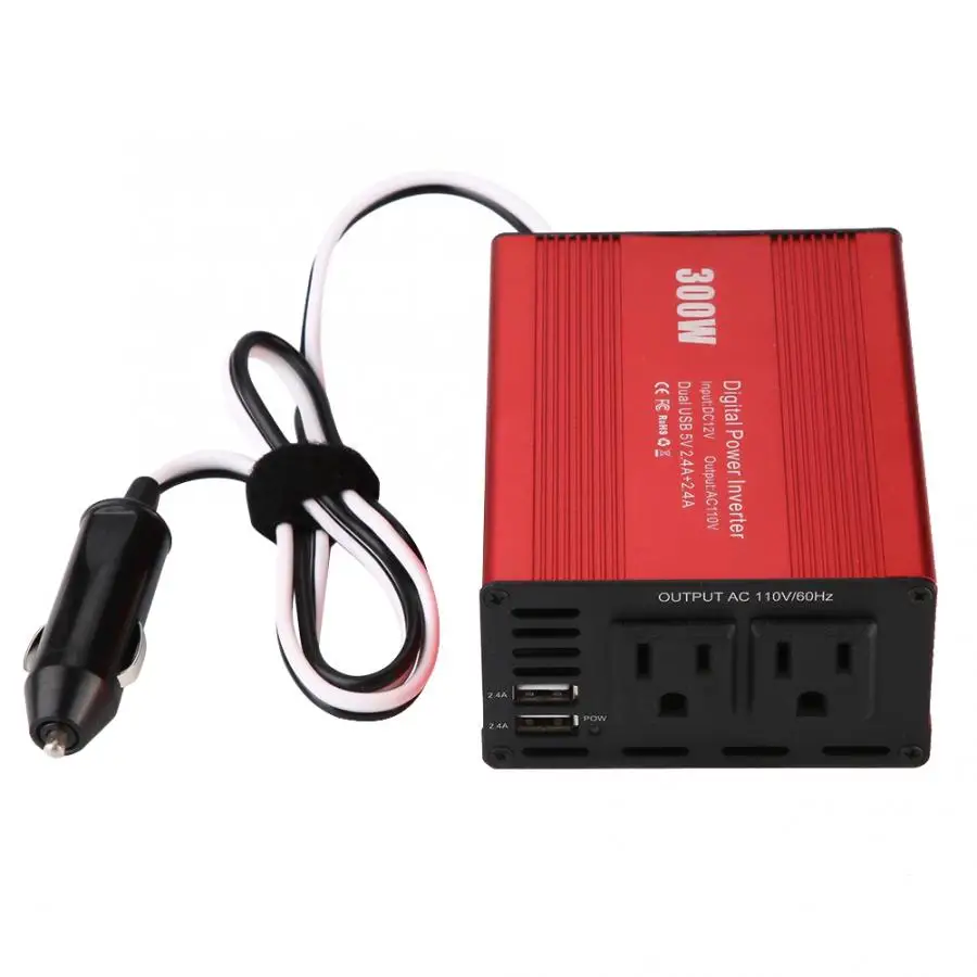 Автомобильный преобразователь мощности 300 Вт DC12V к AC110V адаптер двойной usb зарядный порт przetwornica Автомобильный Инвертор автомобильный аксессуар