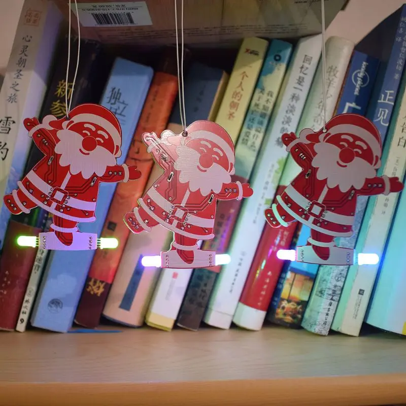 DIY Санта Клаус Рождественская елка украшения кулон музыкальный набор светодиодный Электронные Наборы