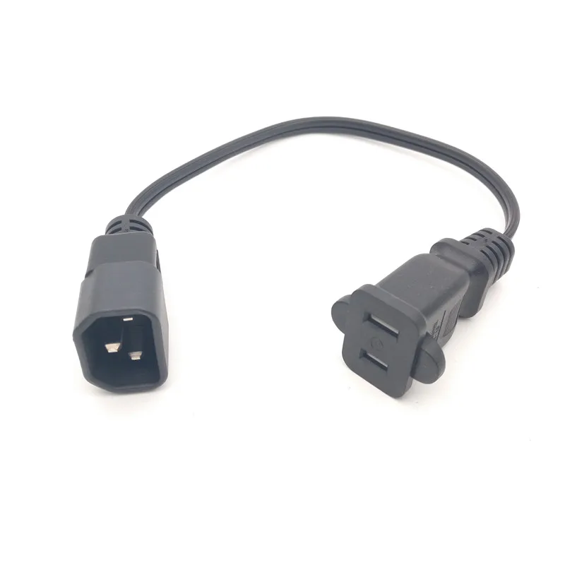 IEC 320 C14 Male Plug to USA 2Pin Female Socket Power Adapter Cable,C14 to Nema 1-15R Power Adaptor Cord,5  pcs