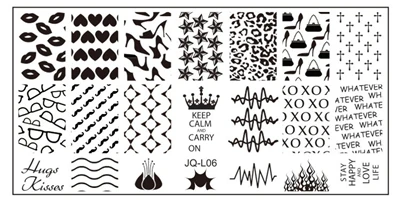 JQ-L серии 120*60 мм Размер штамп штамповка изображения Konad Пластина Печать ногтей шаблон DIY для ногтей штамповки пластин - Цвет: L06