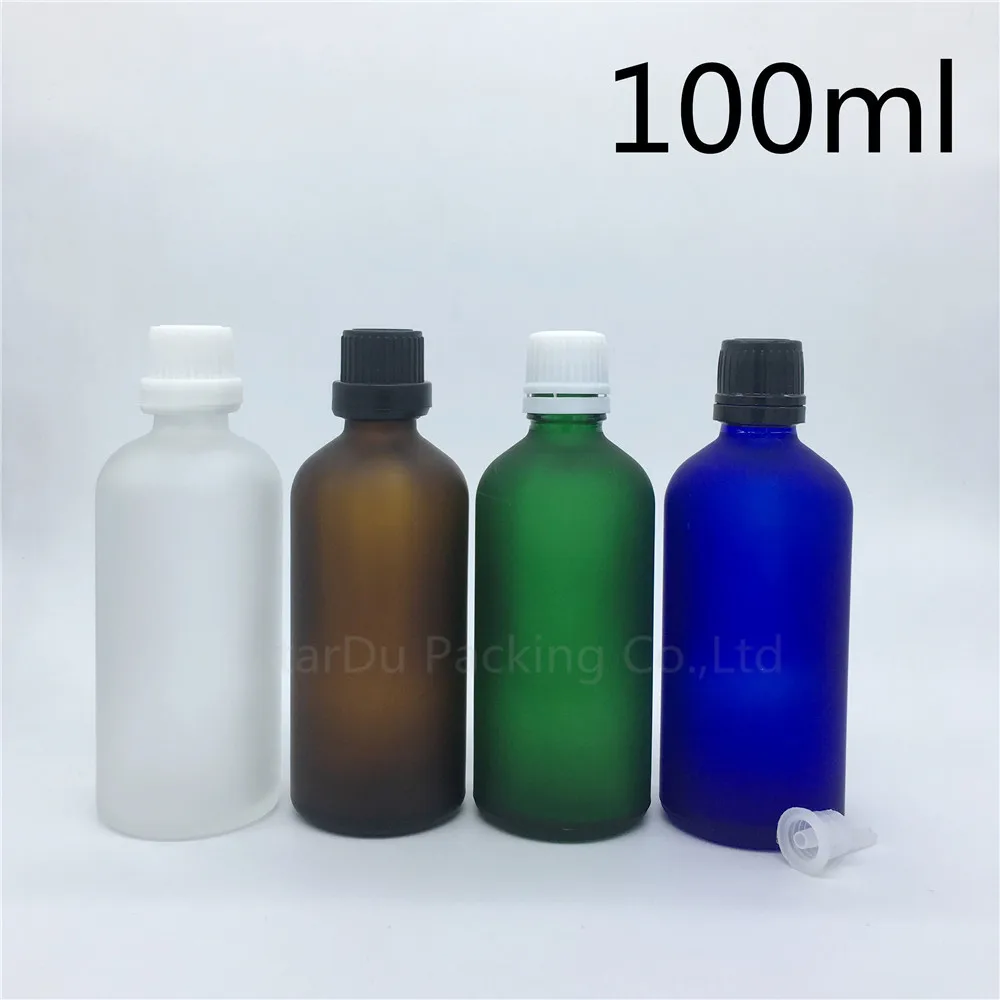Travel Bottle 100ml Green Blue Amber Transparent Frosted Glass Vials Essential Oil With Tamper Evident Cap | Красота и здоровье
