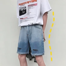 Летние мужские спортивные шорты для бодибилдинга, пляжные джинсы с дырками в стиле хип-хоп шаровары беговые многокарманные ковбойские повседневные мужские шорты M-3XL