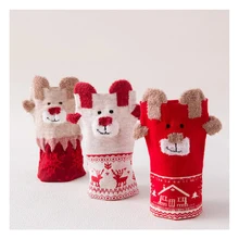 3 пара/лот, женские рождественские носки, милые дизайнерские женские новогодние красные мягкие хлопковые носки для рождественских подарков с рисунками животных