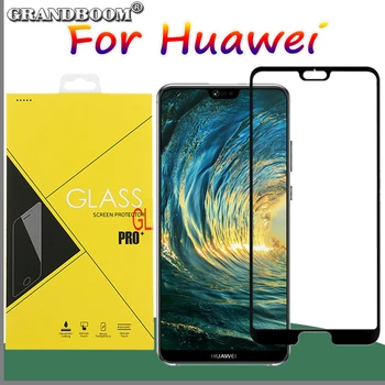 

10pcs 3D Curved 9H Full Cover Tempered Glass Screen Protector For Huawei P20 Pro Lite Shield Protective Film With Yellow Box