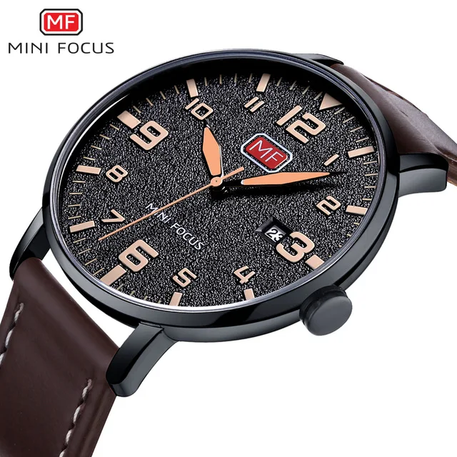 Men Watches 2019 MINIFOCUS Luxury Brand Quartz Men's Wrist Watch Waterproof Brown Leather Strap Fashion Male Wristwatch Men 2019 (8)