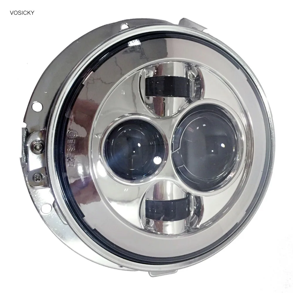 ФОТО VOSICKY round 7 inch Led Headlights 40w Motorcycle for harley Kawasaki With 7