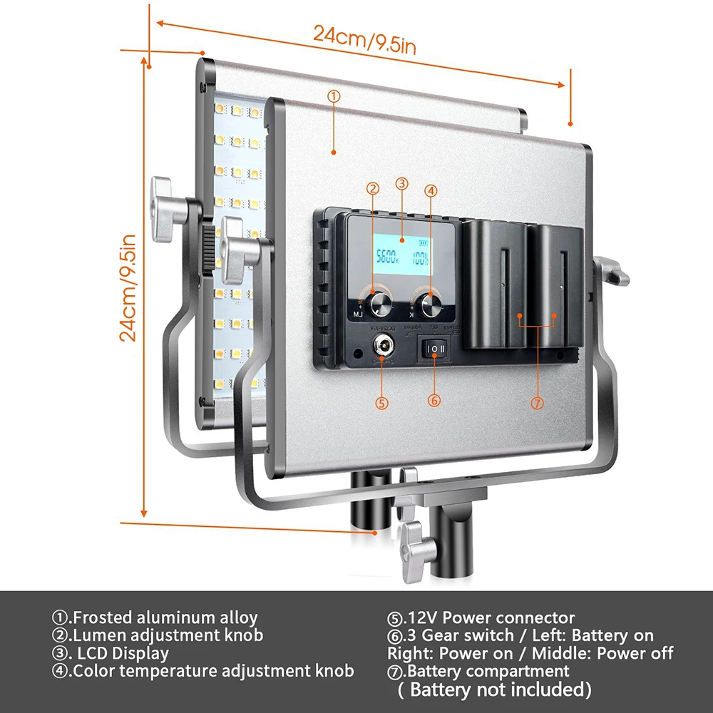  spash L4500 2 Sets LED Video Light with Tripod Bi-color 3200K-5600K CRI95 Photography Lighting Phot - 32881305160