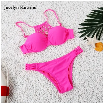 

NEW Sexy Bikinis Women Swimsuit 2017Push Up Swimwear Female Bikini Set Halter Top Summer Beach Wear Bathing suits Swim Biquini