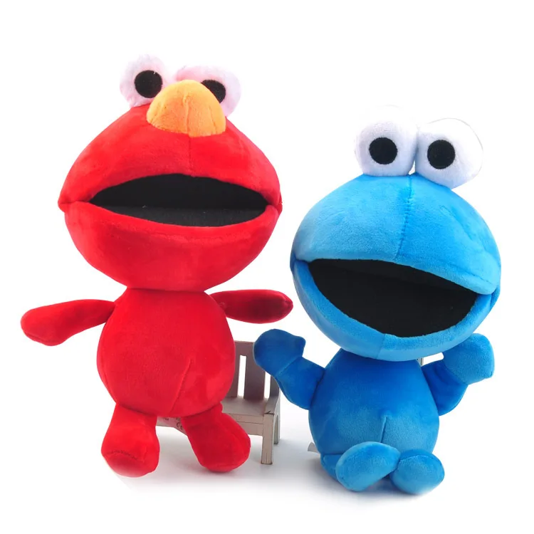 

1pcs Sesame Street Elmo plush toy Clastic plush toys height 28cm red blue WJ04