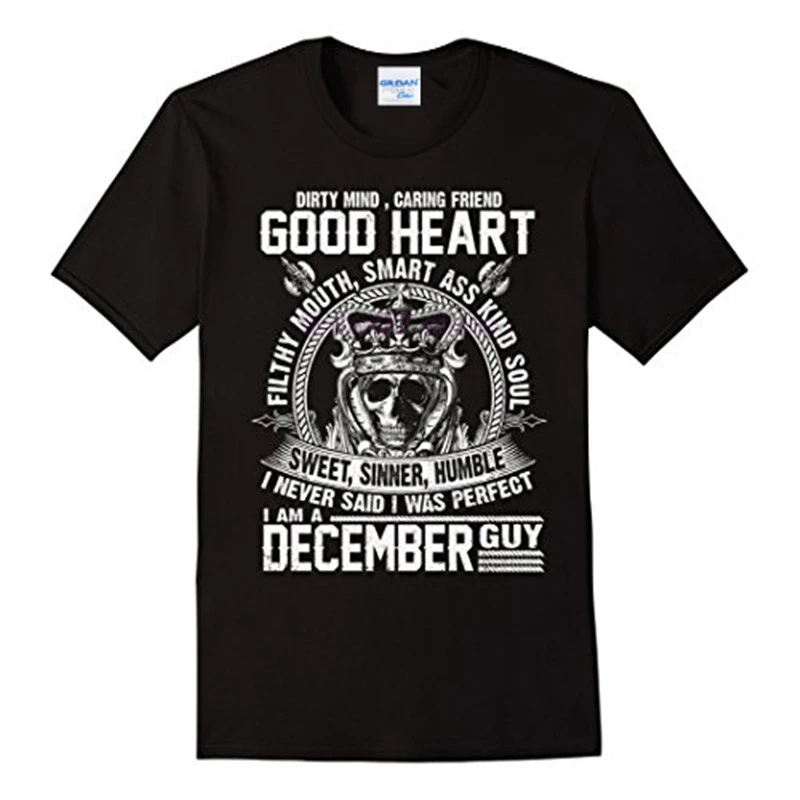 2019 модная мужская футболка с круглым вырезом Мужская надписью I Am A December Guy I'm deember